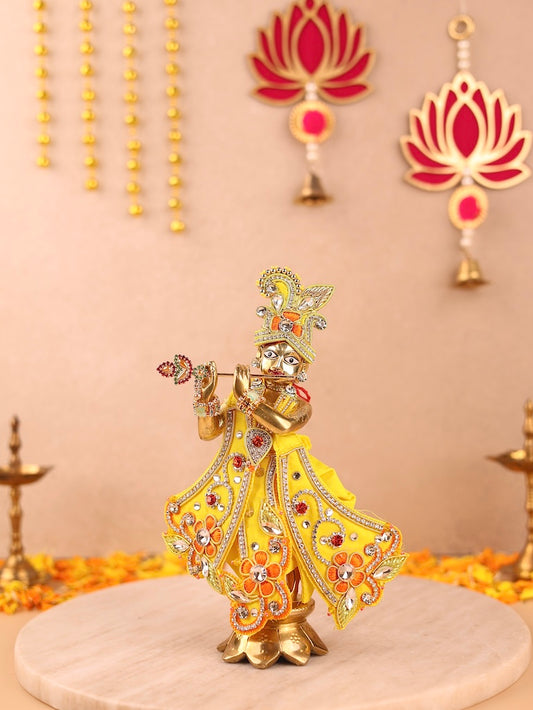 Pushp Mala Yellow Dhoti Patka & Shringar Set