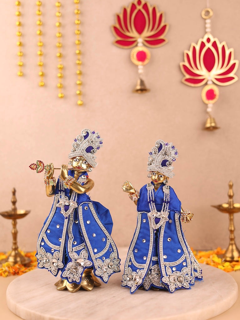 Saawan Sugandh Royal Blue Lehenga Dhoti with Patka & Shringar Set