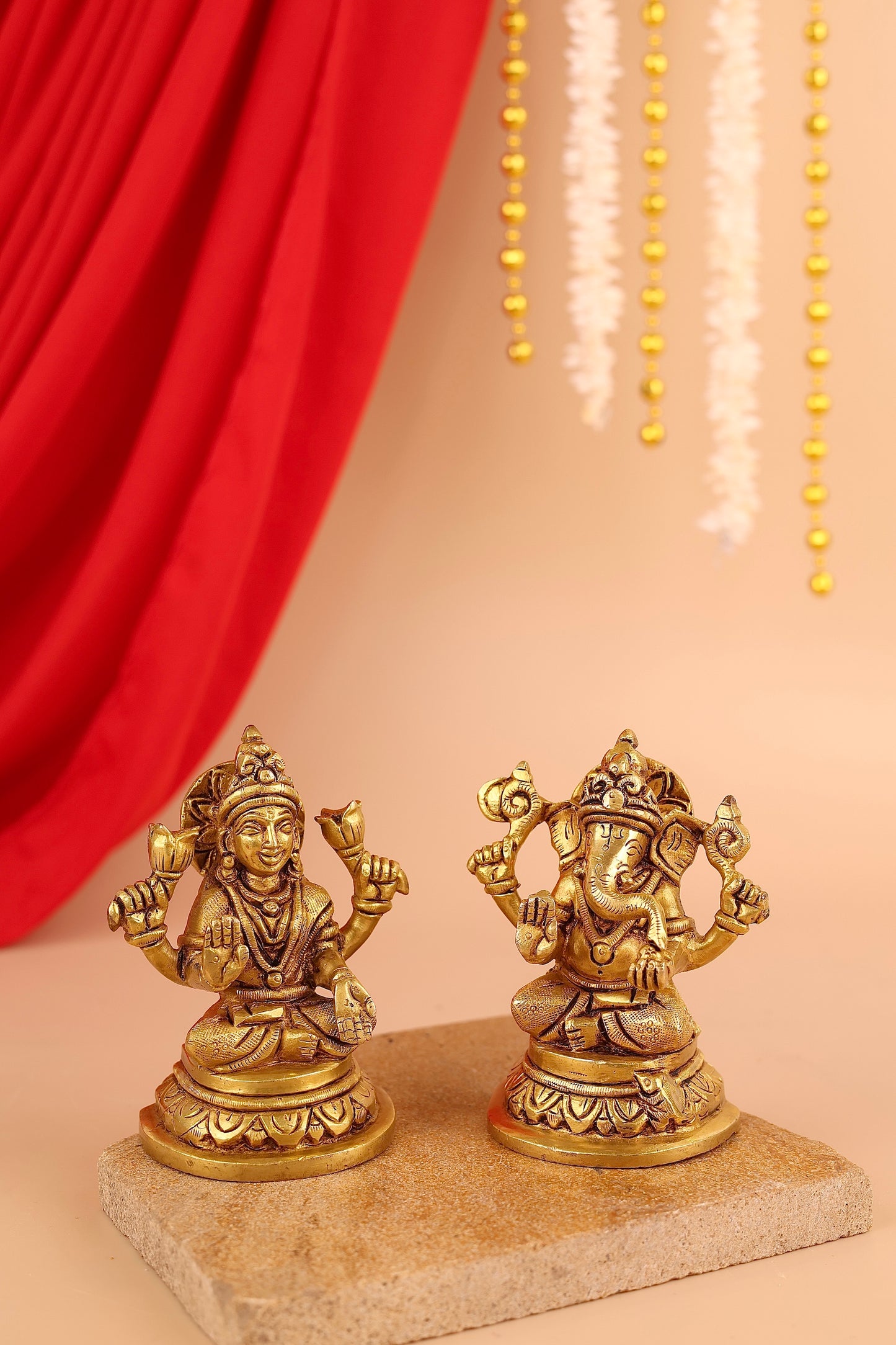 Laxmi-Ganesh Brass Idol