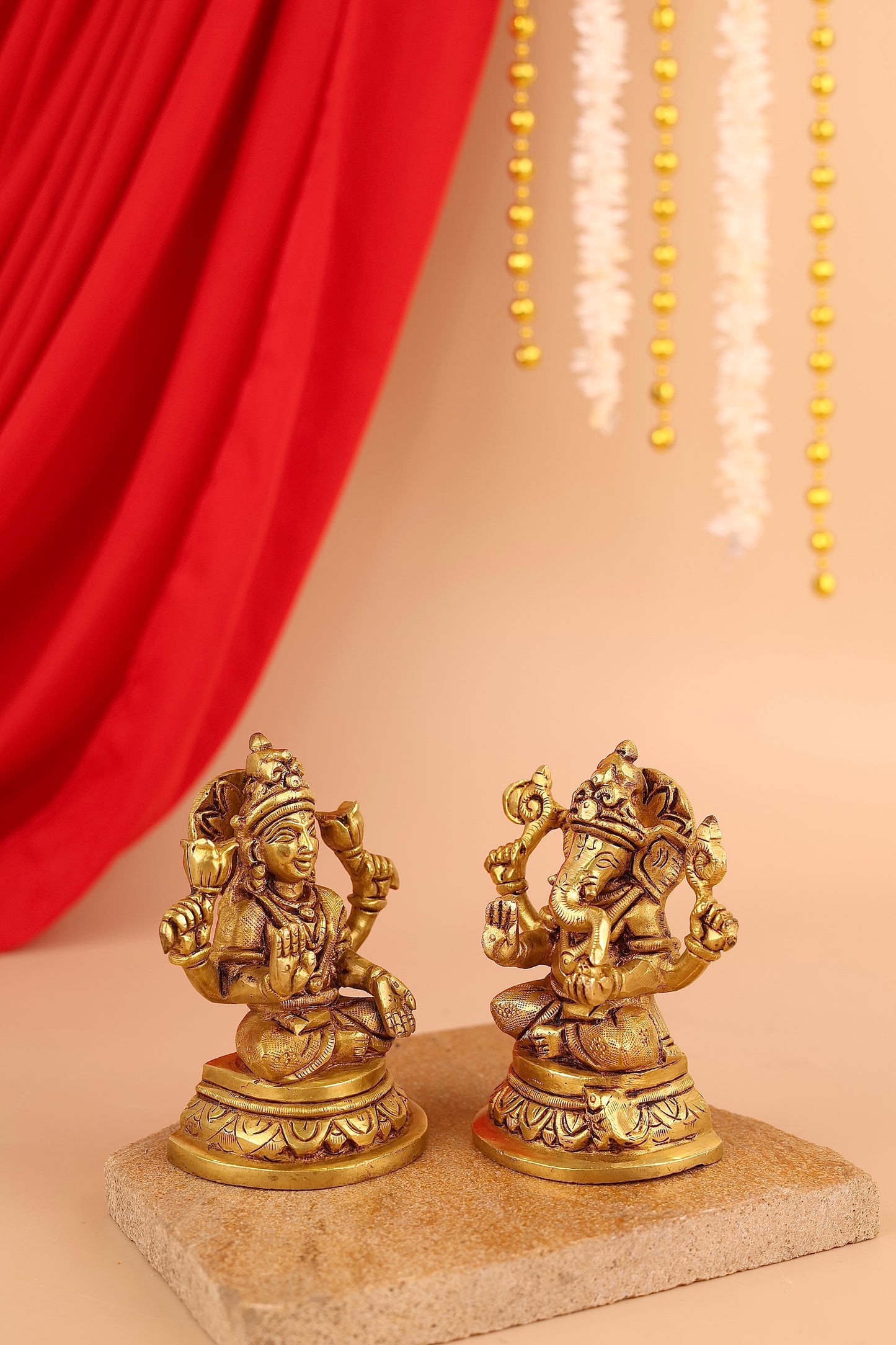 Laxmi-Ganesh Brass Idol