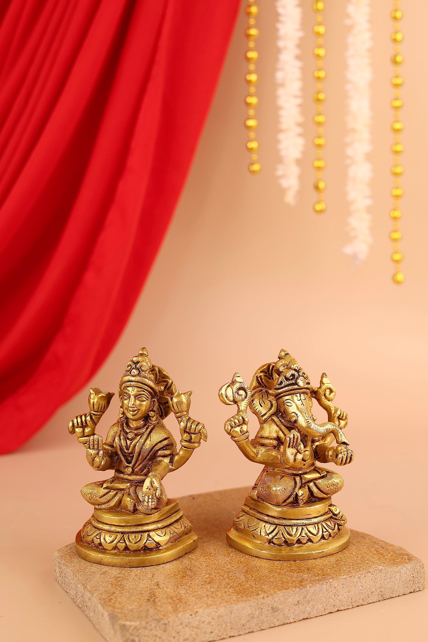 Laxmi-Ganesh Brass Idol