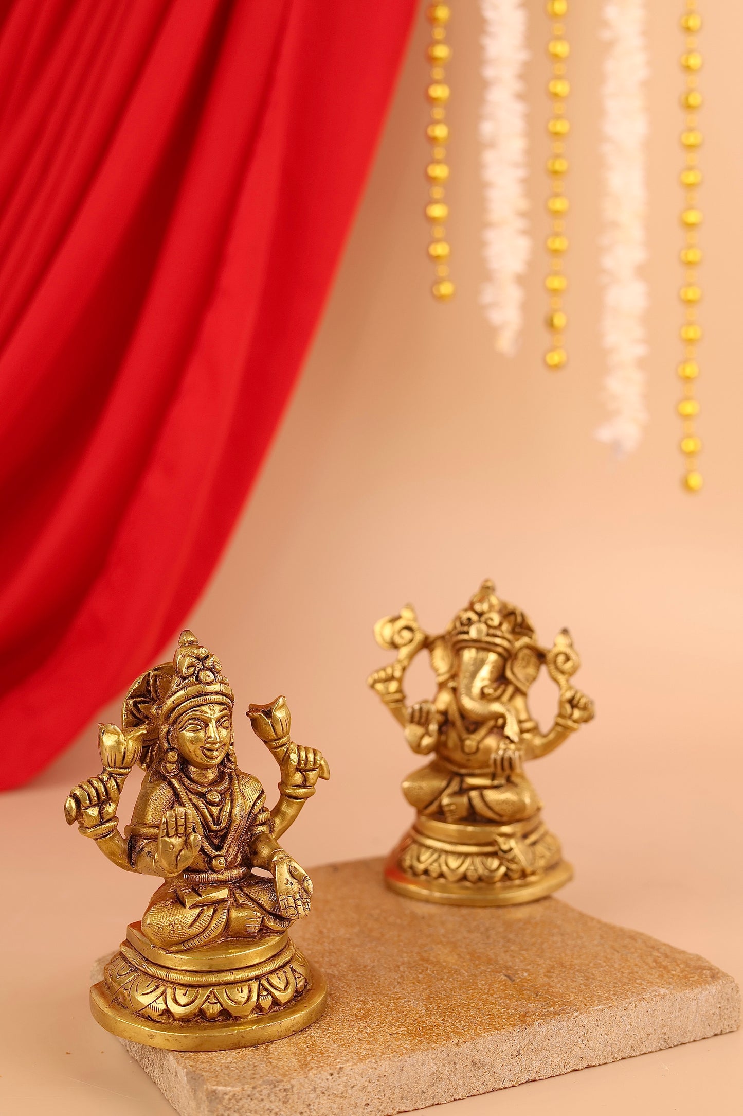 Laxmi-Ganesh Brass Idol
