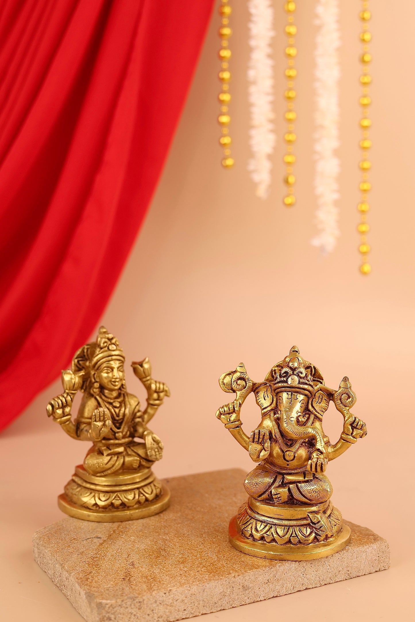 Laxmi-Ganesh Brass Idol