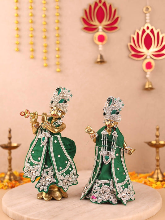 Saawan Sugandh Emerald Green Lehenga Dhoti with Patka & Shringar Set