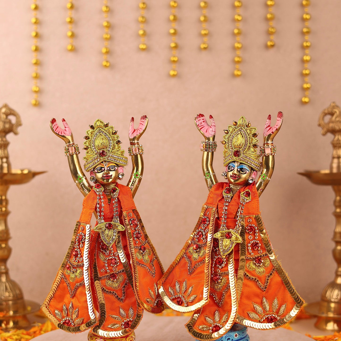 Divya Raas Orange Lehenga Dhoti with Patka