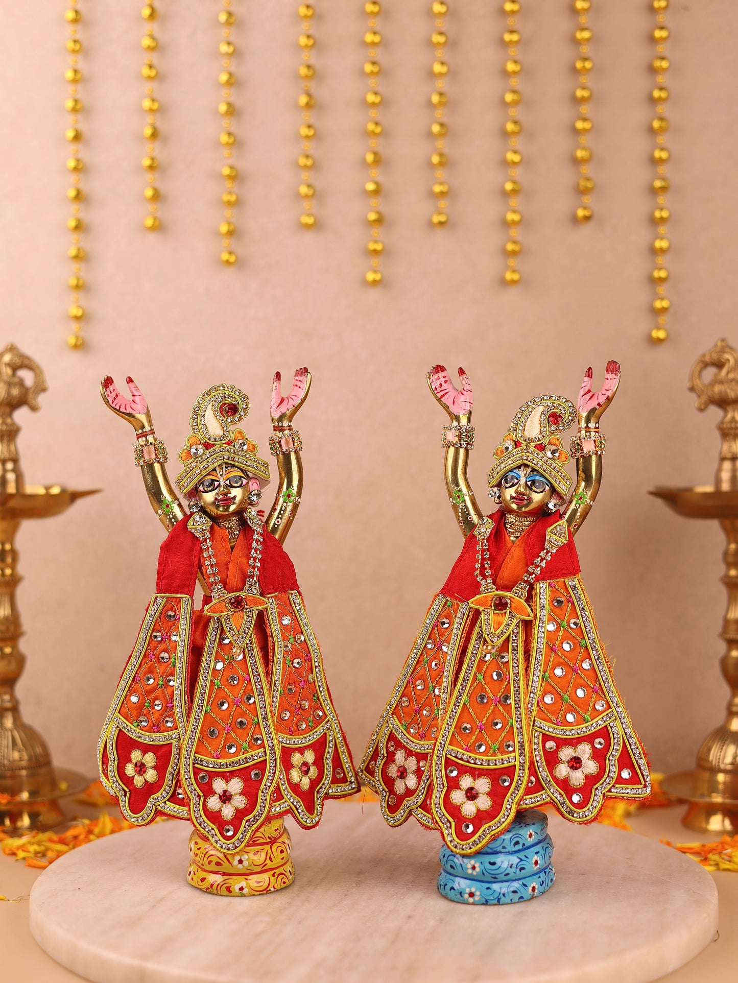 Madhur Leela Orange Dhoti Patka for Gaur Nitai