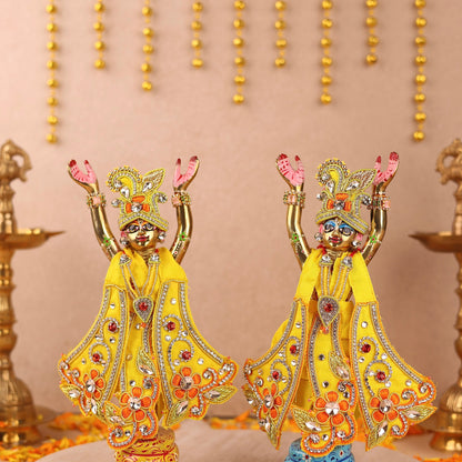 Pushp Mala Yellow Lehenga Dhoti with Patka