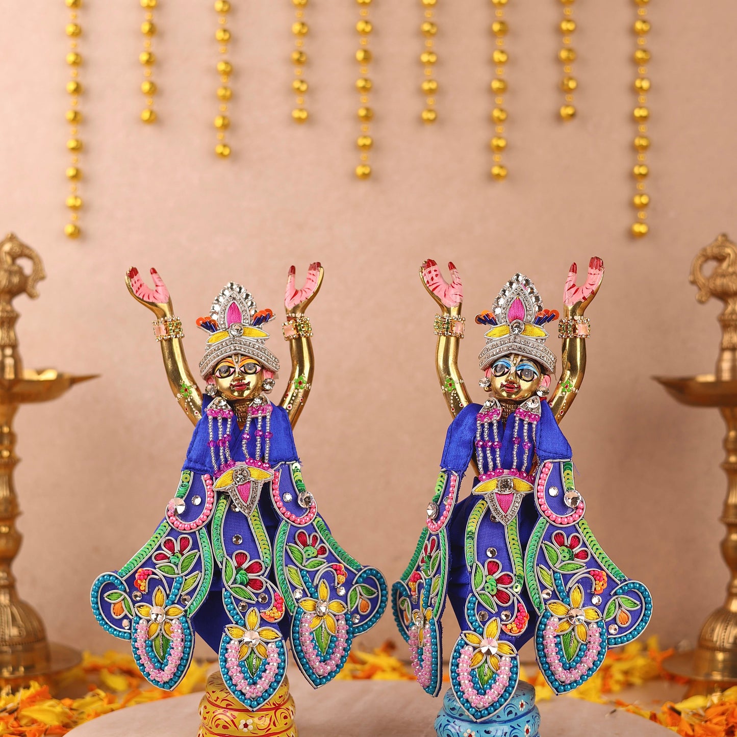 Indradhanu Blue Lehenga Dhoti with Patka