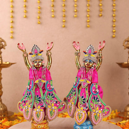 Indradhanu Magenta Lehenga Dhoti with Patka