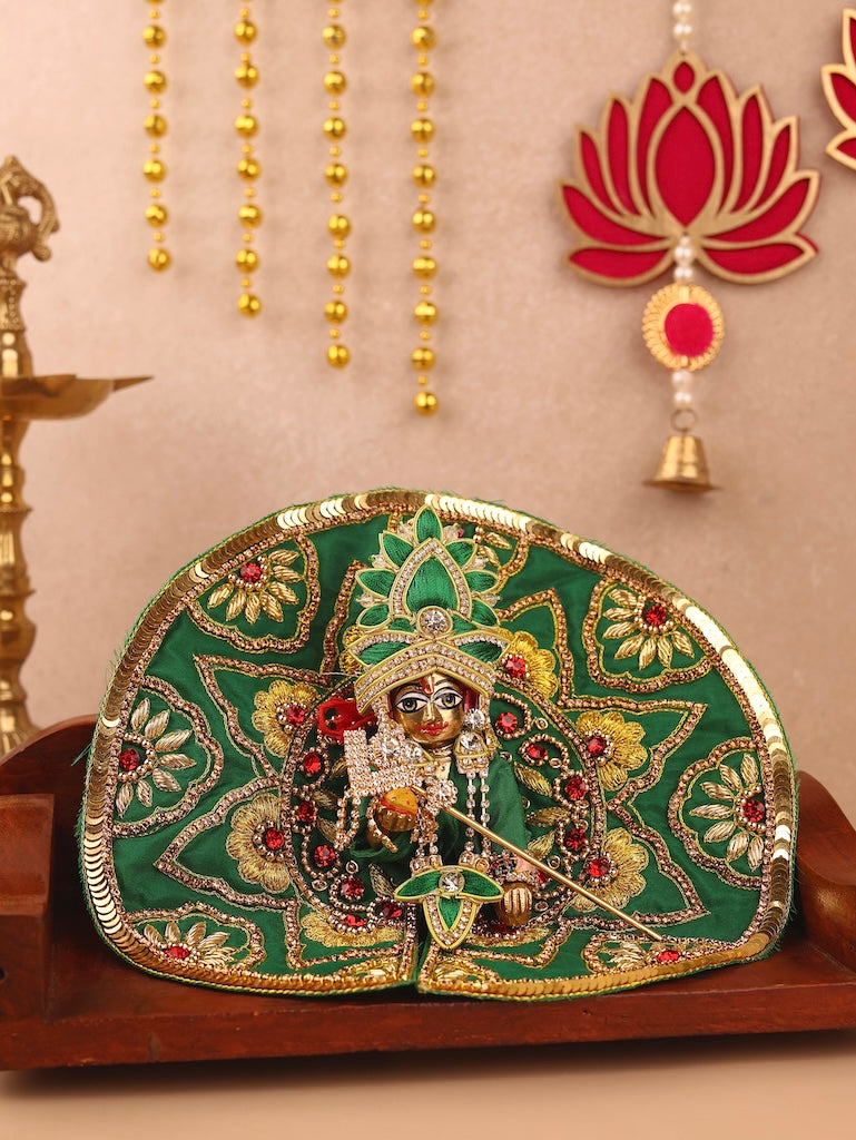 Divya Raas Green Laddu Gopal Poshak & Shringar Set