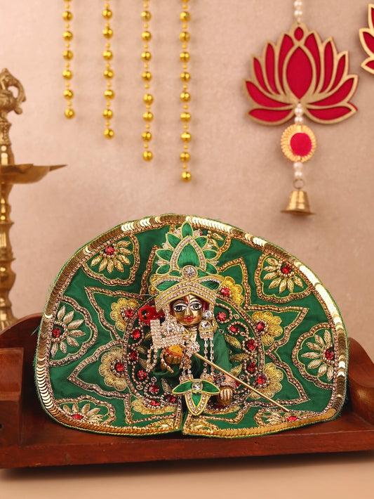 Divya Raas Green Laddu Gopal Poshak & Shringar Set