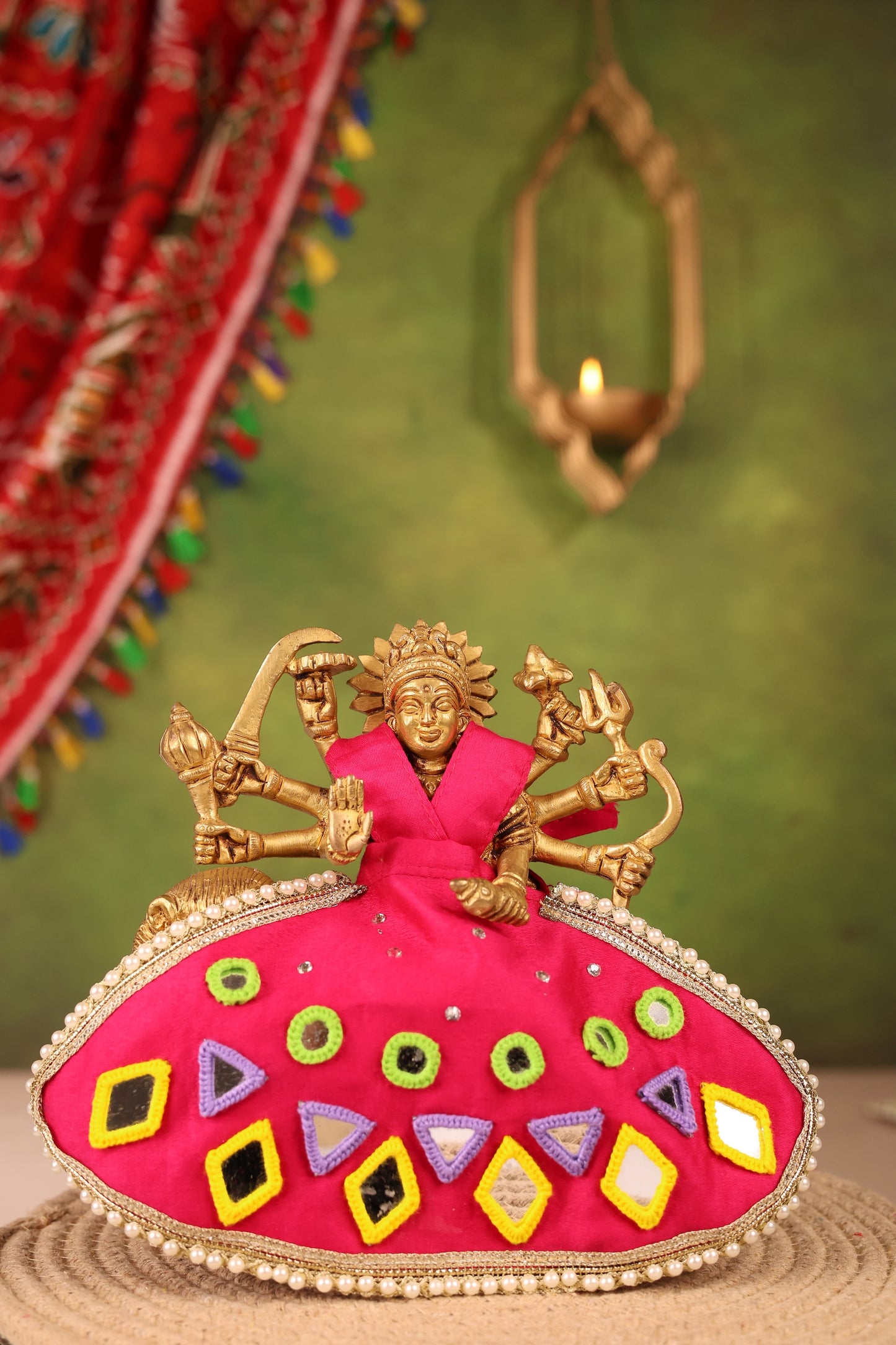 Madhuro Magenta Lehenga Odhni
