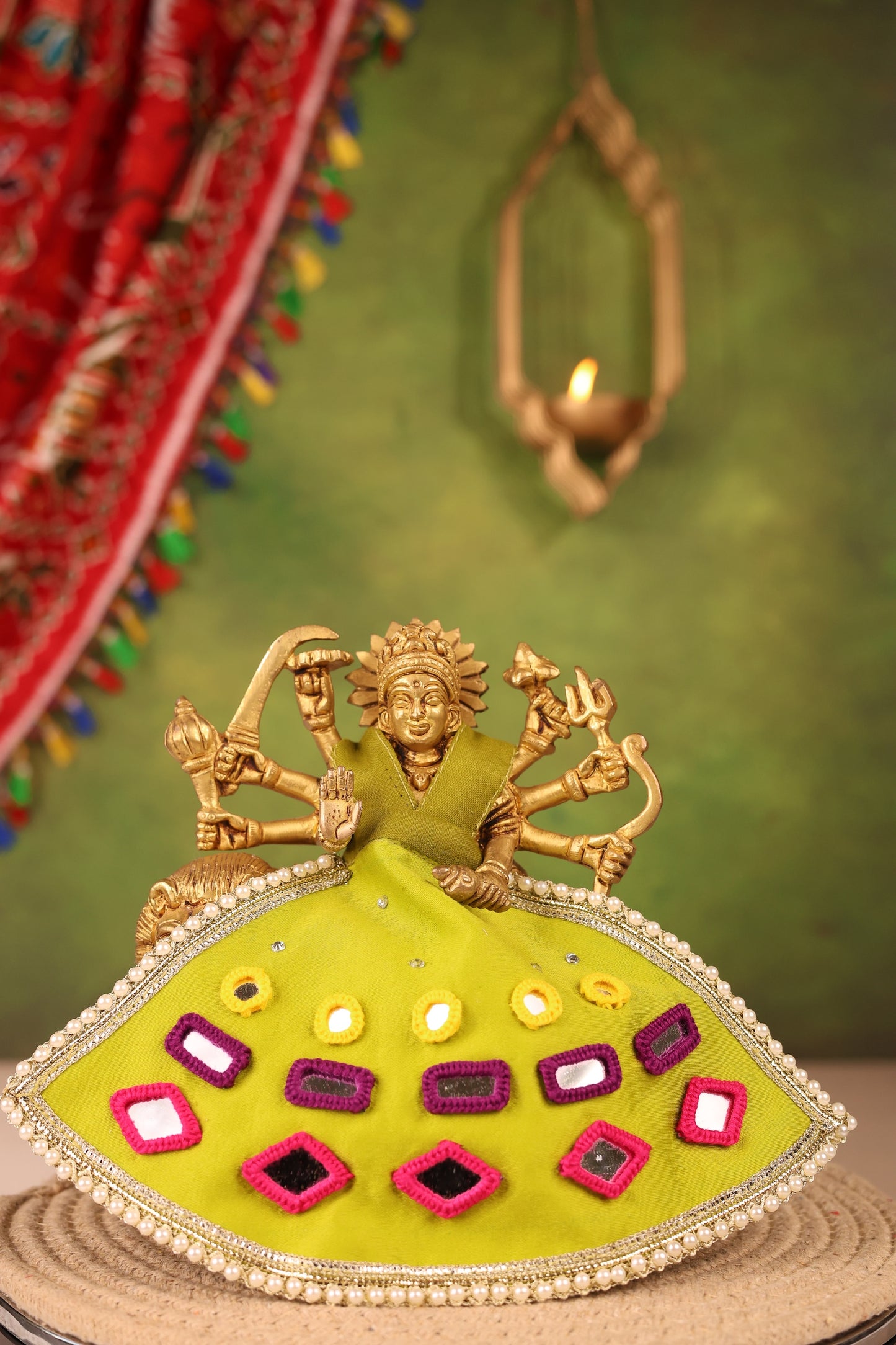 Garbo Green Lehenga Odhni