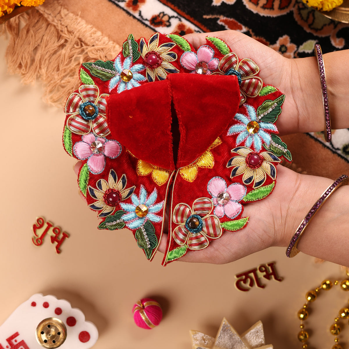 Raghukul Red Velvet Laddu Gopal Poshak