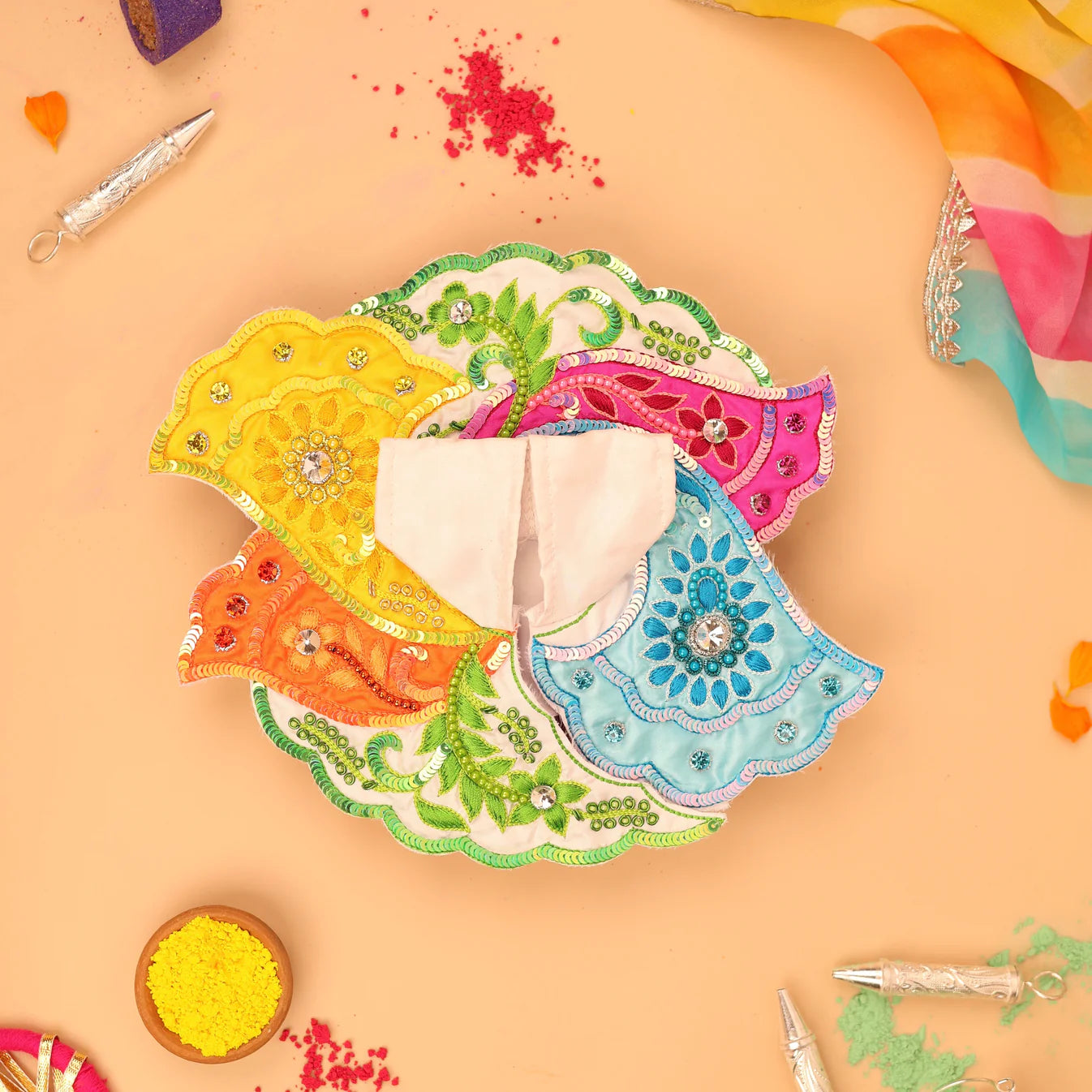 Holi Seva Combo - Poshak, Pagdi & Pooja Gulaal