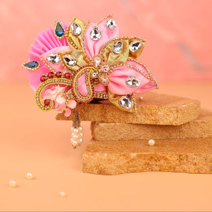 Paisley Pink Pagdi - 4 No. Laddu Gopal