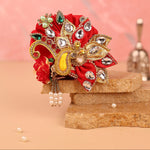 Premium Red Paisley Pagdi - 4 No. Laddu Gopal