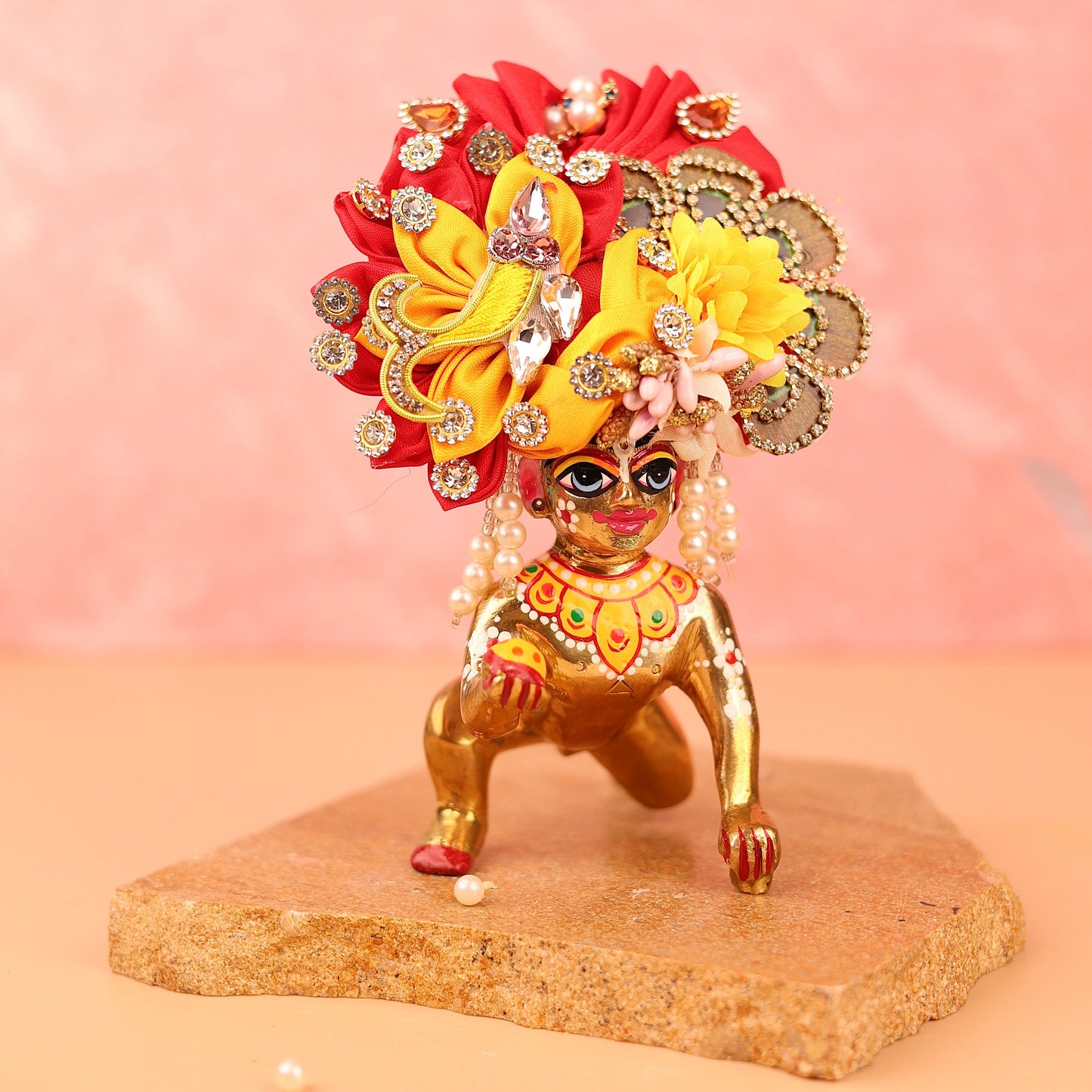 Phagun Red Pagdi - 5 No. Laddu Gopal