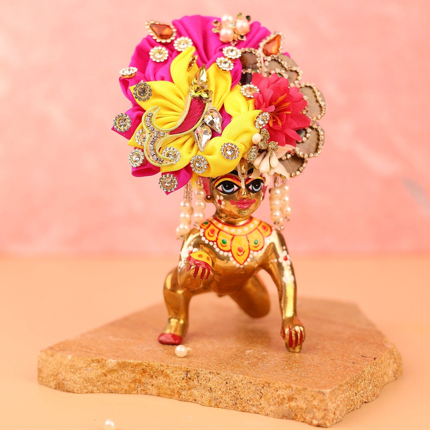 Phagun Magenta Pagdi - 5 No. Laddu Gopal