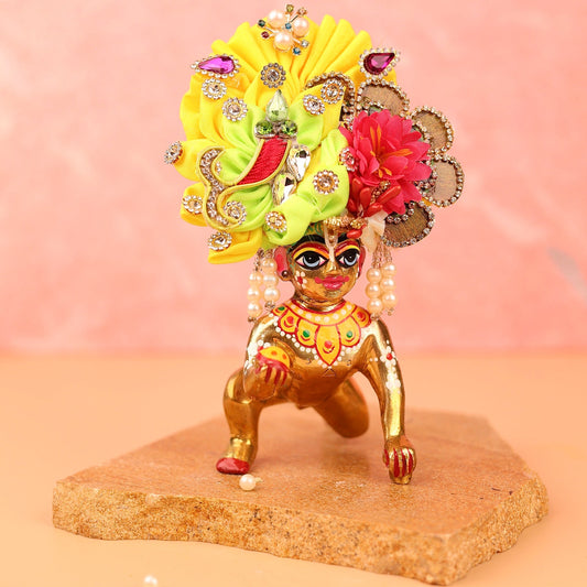 Phagun Yellow Pagdi - 5 No. Laddu Gopal