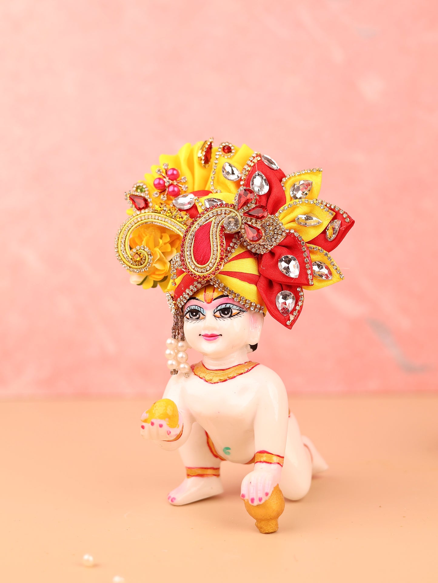 Paisley Red Pagdi - 6 No. Laddu Gopal