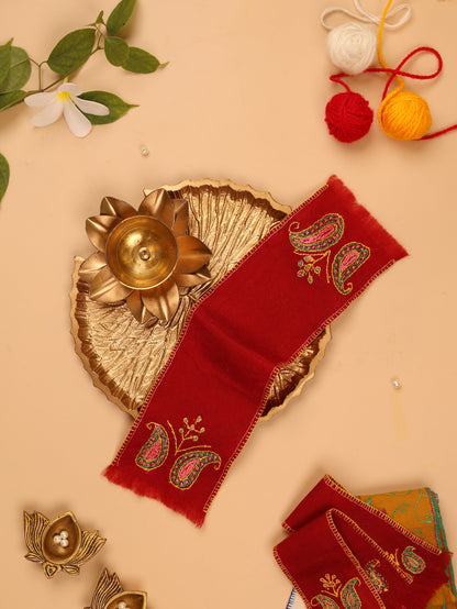 Madhavi Maroon Pashmina Shawl