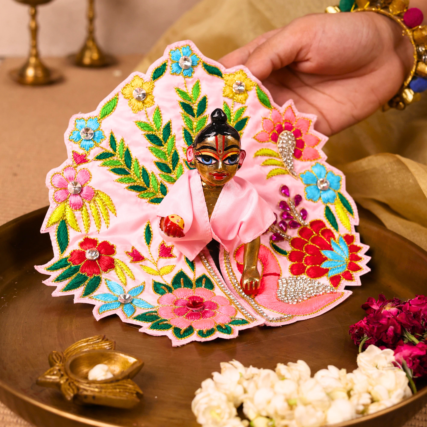 Kusum Sarovar Pink Laddu Gopal Poshak