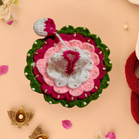 Floral Wool Laddu Gopal Poshak with Cap