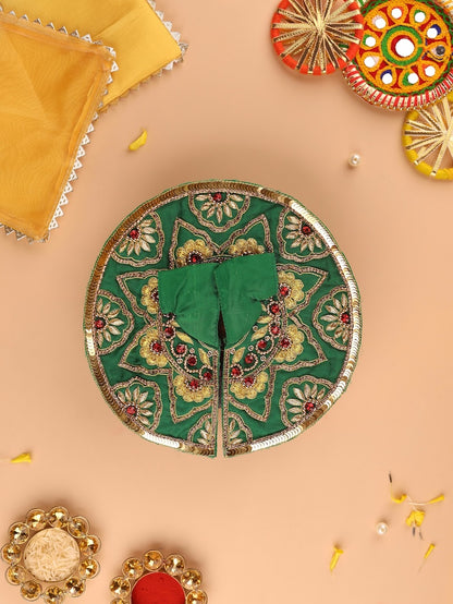 Divya Raas Green Laddu Gopal Poshak & Shringar Set