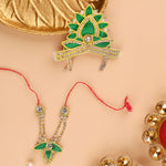Divya Raas Green Mukut & Mala Set