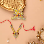 Pushp Mala Yellow Mukut & Mala Set