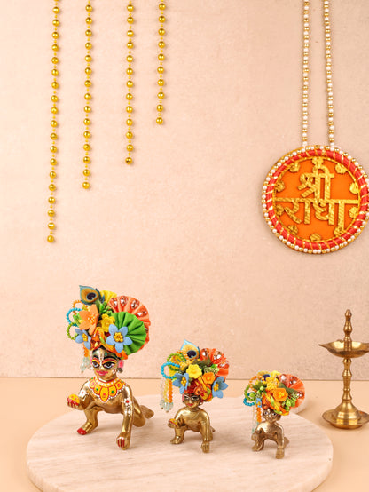 Orange Mul Cotton Laddu Gopal Poshak