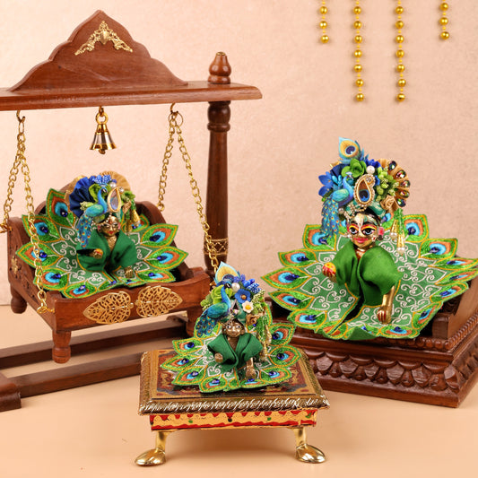 Green Mul Cotton Laddu Gopal Poshak