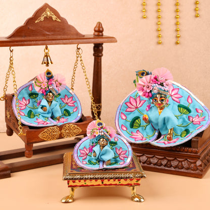 Light Blue Mul Cotton Laddu Gopal Poshak