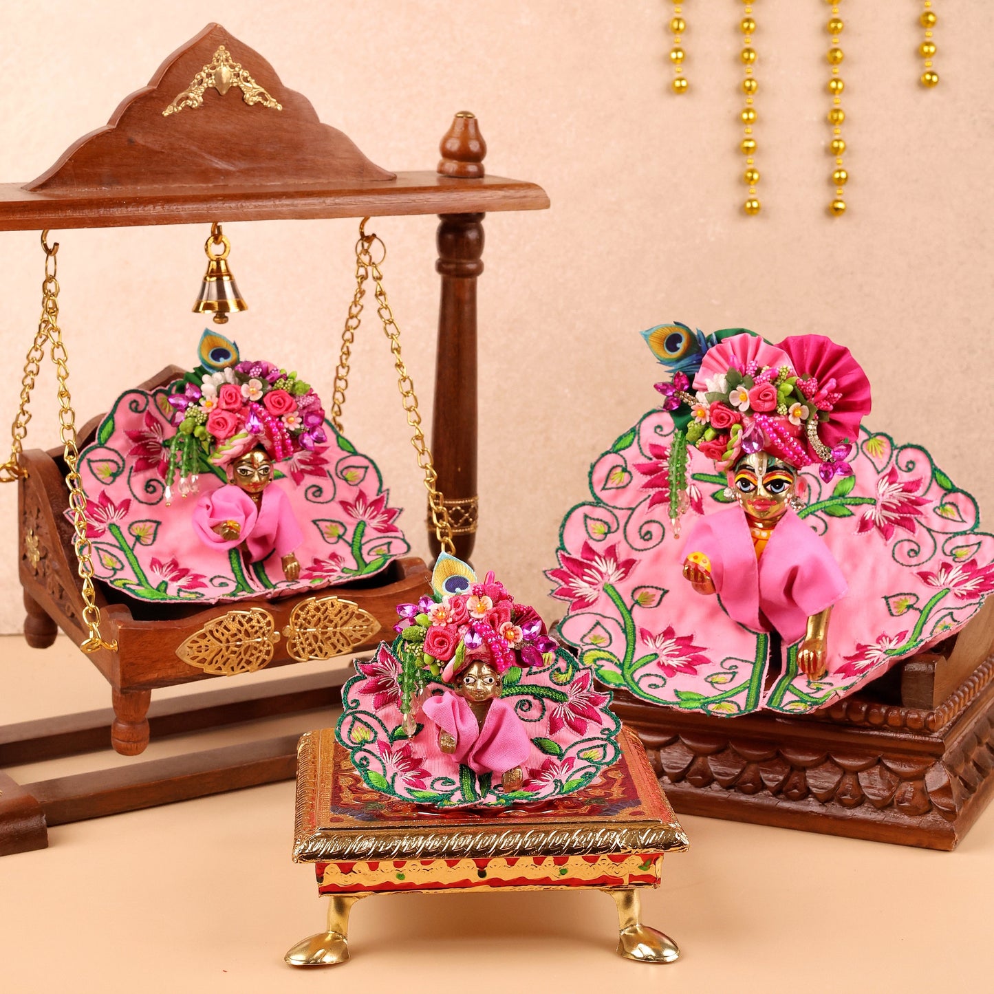 Pink Mul Cotton Laddu Gopal Poshak