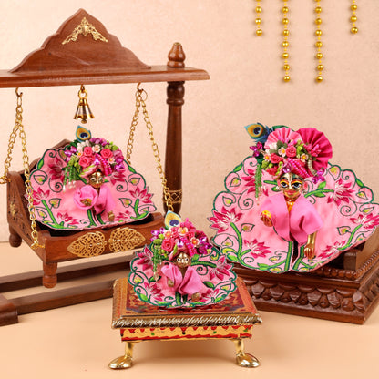 Pink Mul Cotton Laddu Gopal Poshak