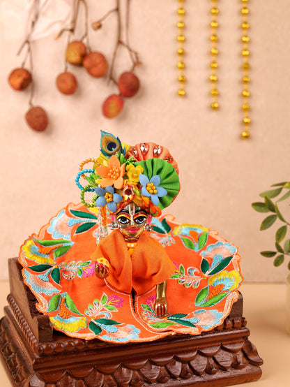 Orange Mul Cotton Laddu Gopal Poshak