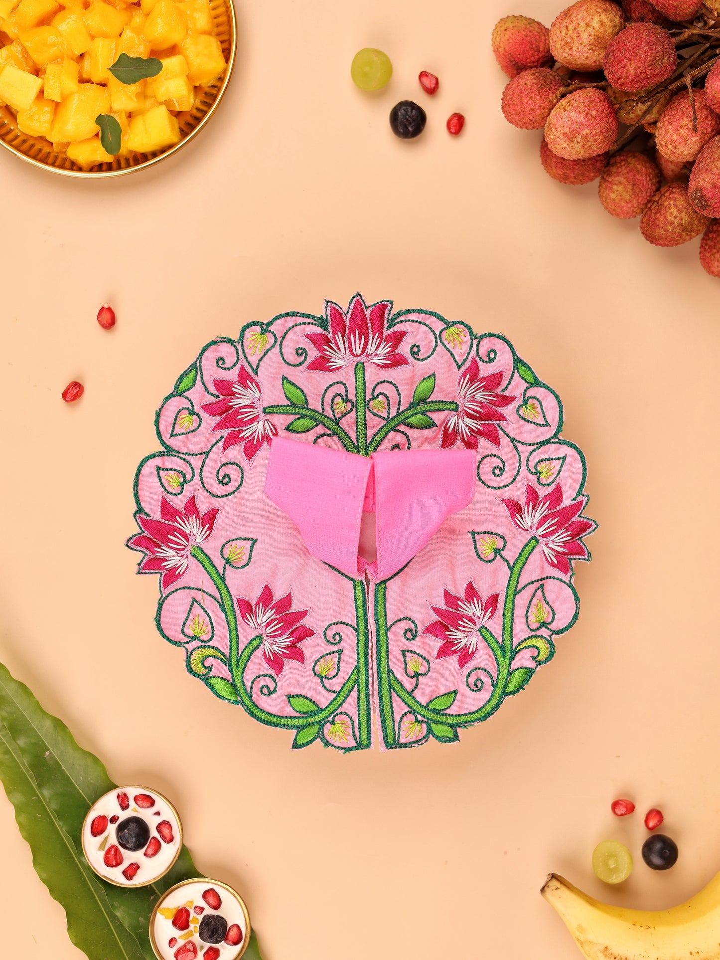 Pink Mul Cotton Laddu Gopal Poshak