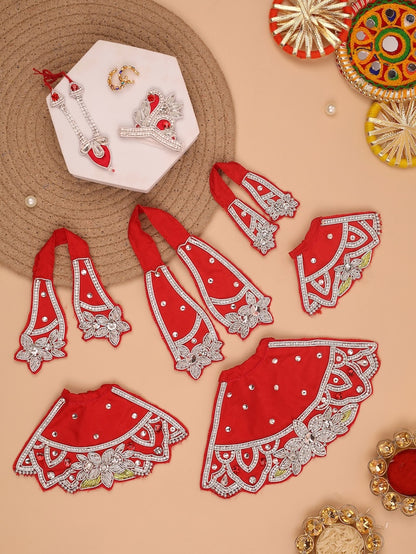 Saawan Sugandh Red Lehenga Dhoti with Patka & Shringar Set