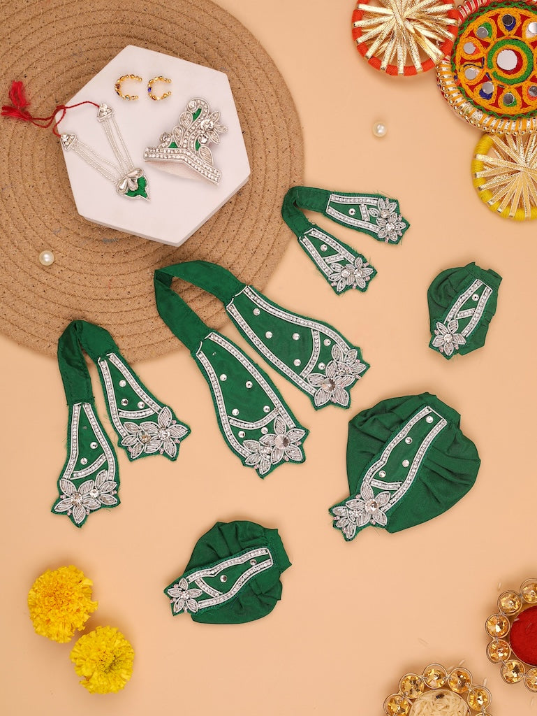 Saawan Sugandh Emerald Green Dhoti Patka & Shringar Set