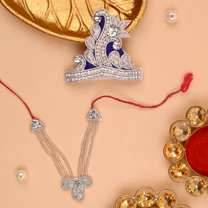 Saawan Sugandh Blue Mukut & Mala Set - Devaya