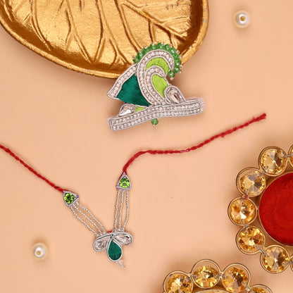 Varsha Raag Green Mukut & Mala Set - Devaya