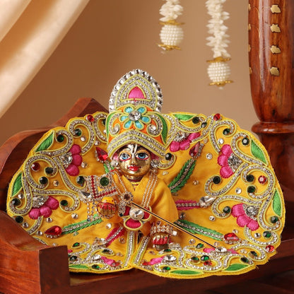 Zari Zardozi yellow Poshak