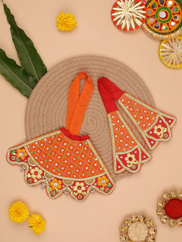 Madhur Leela Orange Lehenga Patka