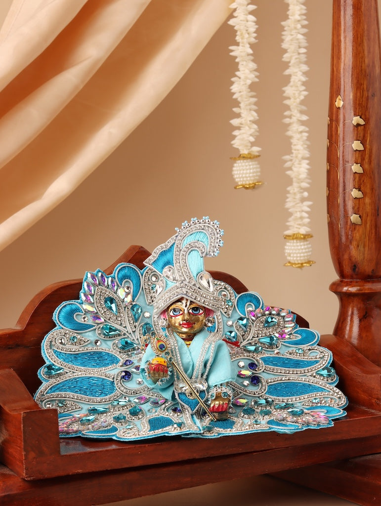 Varsha Raag Aqua Blue Laddu Gopal Poshak & Shringar Set