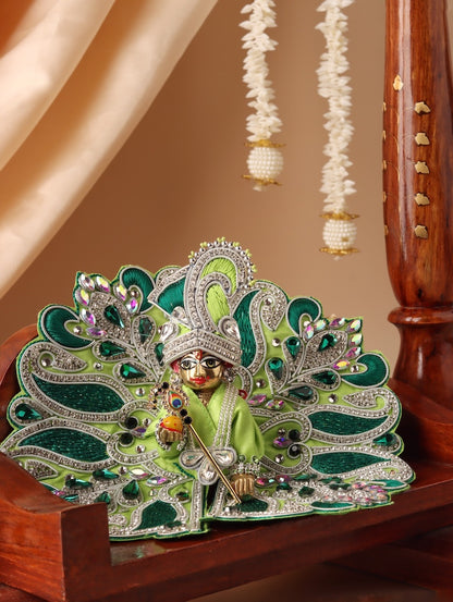 Varsha Raag Lime Green Laddu Gopal Poshak & Shringar Set