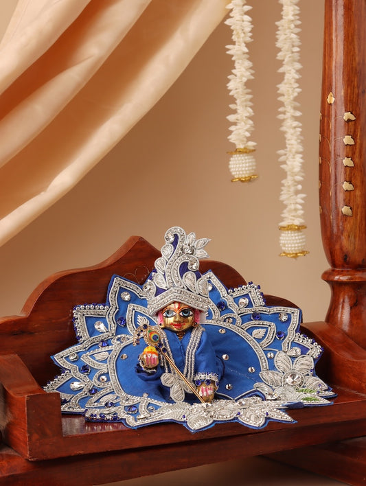 Saawan Sugandh Royal Blue Laddu Gopal Poshak & Shringar Set