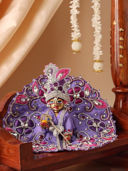 Pushp Mala Lavender Laddu Gopal Poshak & Shringar Set