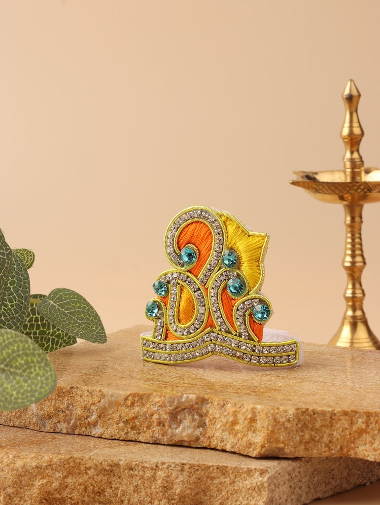 Madhuban Orange Laddu Gopal Poshak & Shringar Set