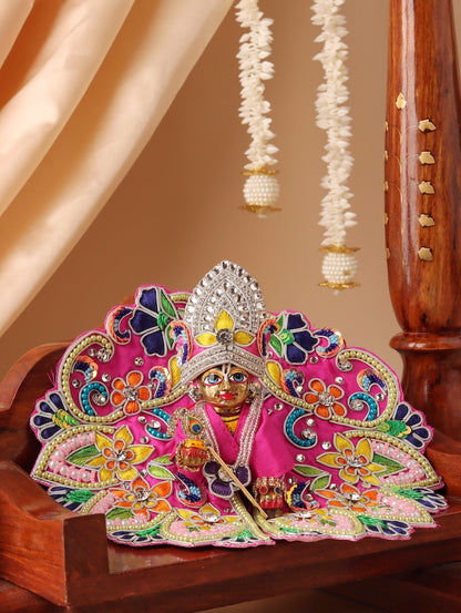 Indradhanu Magenta Laddu Gopal Poshak & Shringar Set